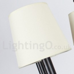Lustre estilo vela preta contemporânea retrô de 6 luzes