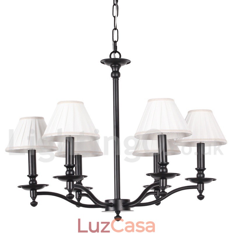Lustre estilo vela rústica retrô de 6 luzes