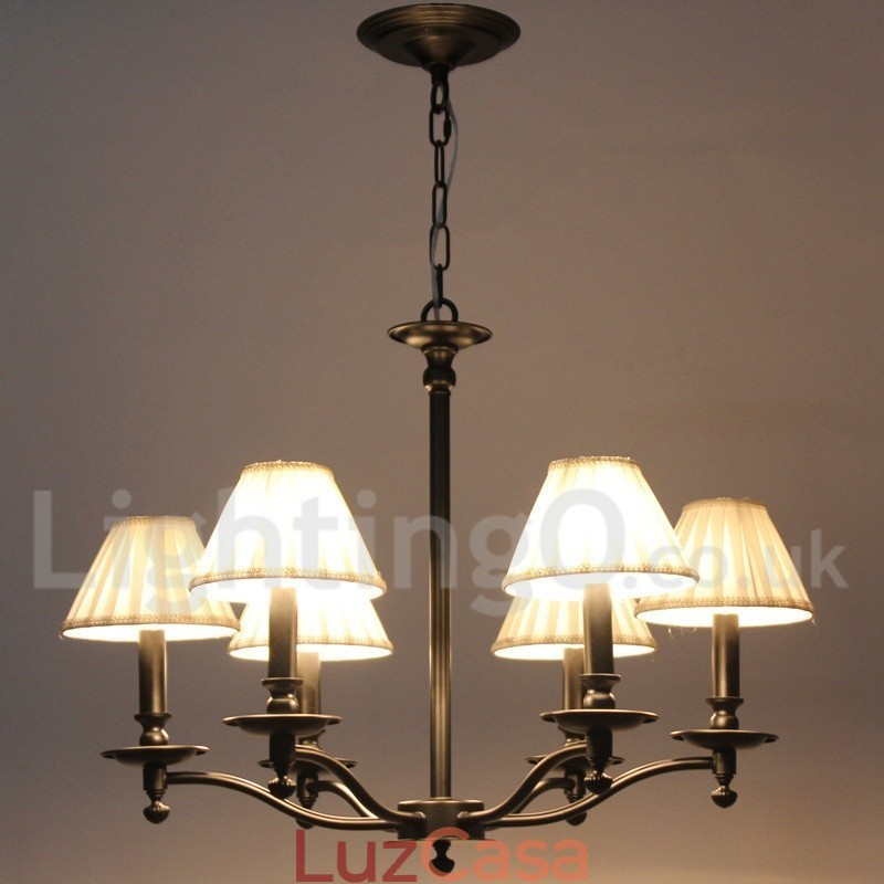 Lustre estilo vela rústica retrô de 6 luzes