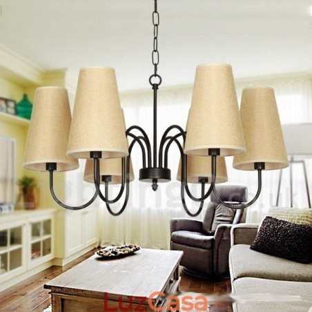 Lustre estilo vela retrô contemporâneo de 6 luzes Lustre estilo vela retrô contemporâneo de 6 luzes