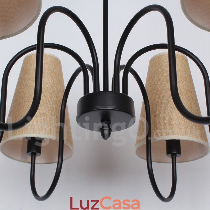 Lustre estilo vela retrô contemporâneo de 6 luzes