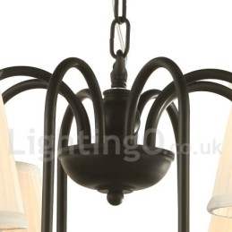 Lustre estilo vela retrô preto de 3 luzes