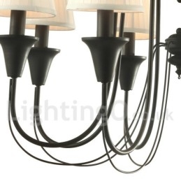 Lustre estilo vela retrô preto de 8 luzes
