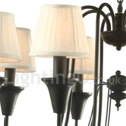 Lustre estilo vela retrô preto de 8 luzes