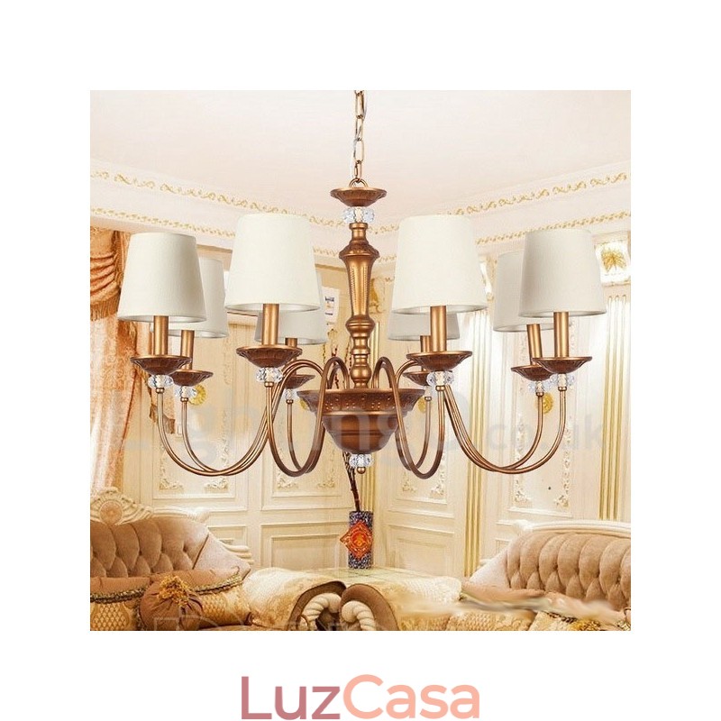 Lustre estilo vela retrô de 8 luzes