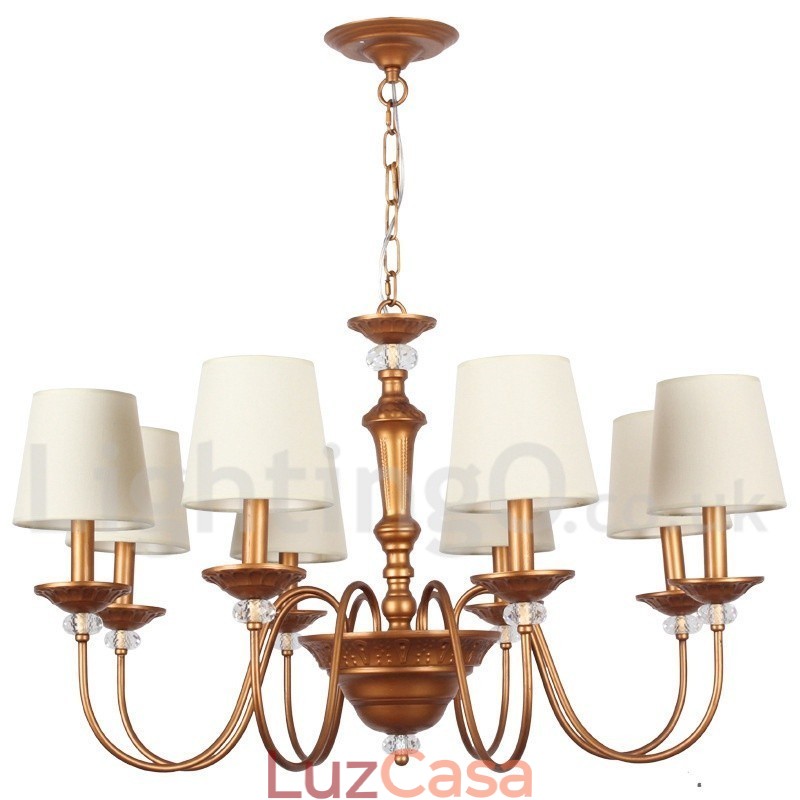 Lustre estilo vela retrô de 8 luzes