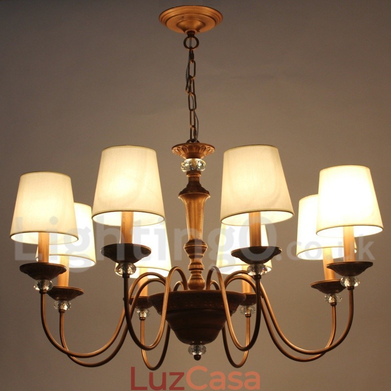 Lustre estilo vela retrô de 8 luzes