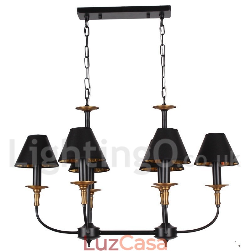 Lustre estilo vela retrô contemporâneo de 6 luzes