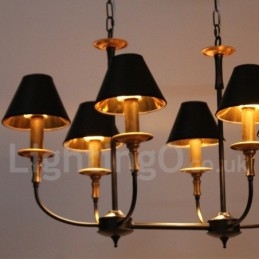 Lustre estilo vela retrô contemporâneo de 6 luzes
