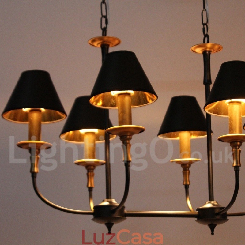 Lustre estilo vela retrô contemporâneo de 6 luzes