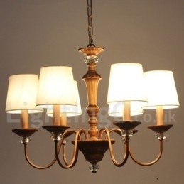 Lustre estilo vela retrô preto rústico de 6 luzes