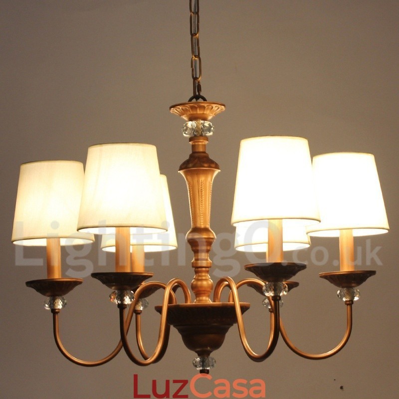 Lustre estilo vela retrô preto rústico de 6 luzes
