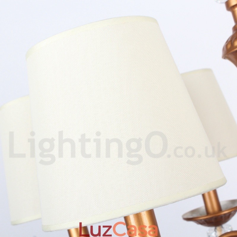 Lustre estilo vela retrô preto rústico de 6 luzes