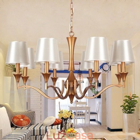 Lustre estilo vela de 8 luzes