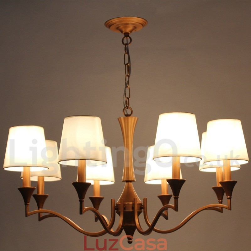 Lustre estilo vela de 8 luzes