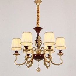 Lustre de Cristal 6 Luzes Moda Pintura Metal