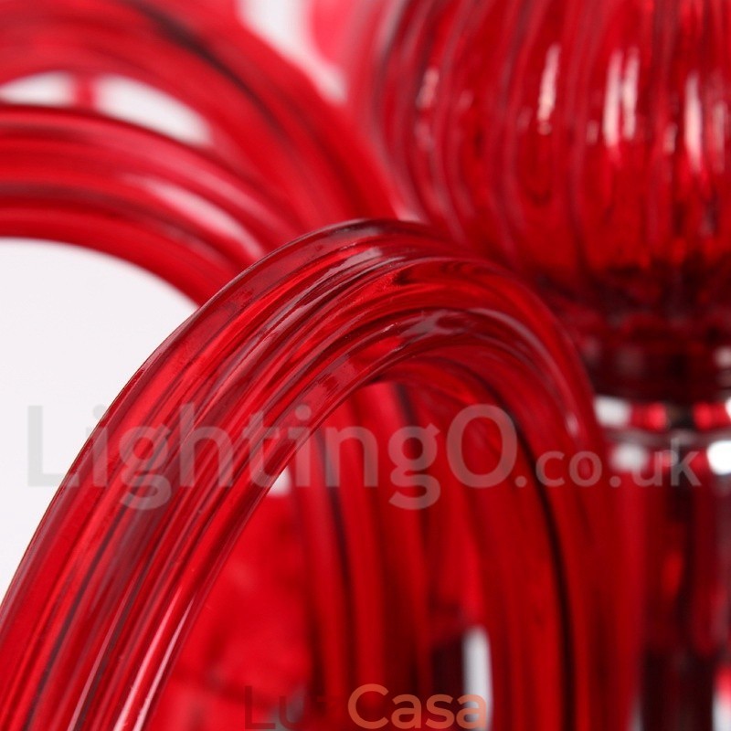 Lustre estilo vela de cristal K9 vermelho de 3 luzes