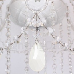 Lustre estilo vela de cristal K9 branco de 6 luzes
