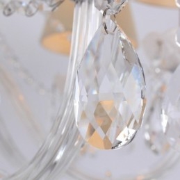 Lustre estilo vela de cristal K9 branco de 6 luzes