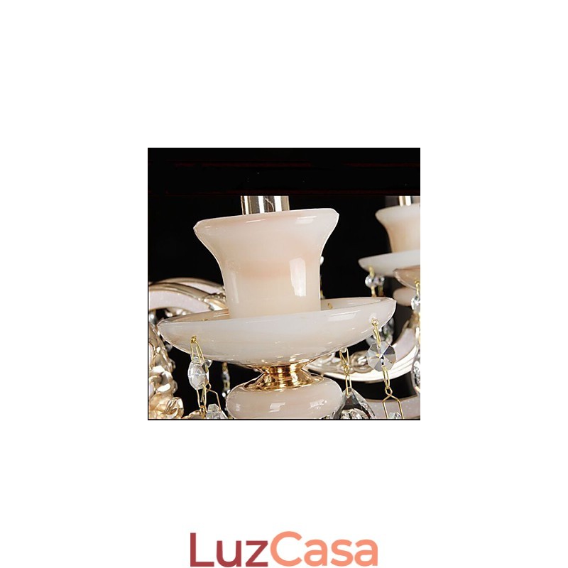 Pingente de estilo europeu em liga de zinco imitação de cristal de jade