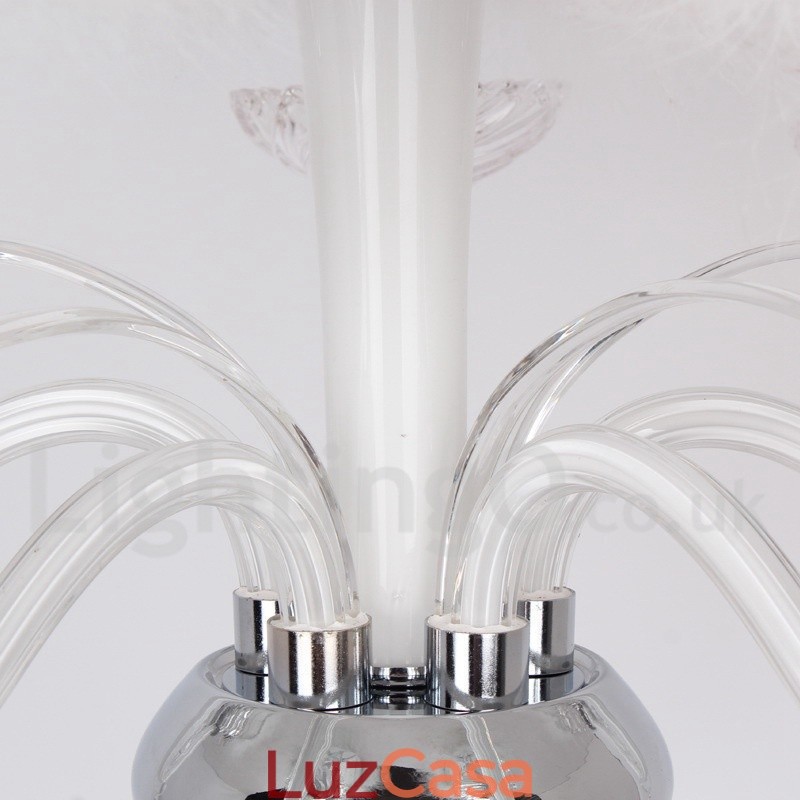 Lustre estilo vela de cristal K9 contemporâneo branco de 6 luzes