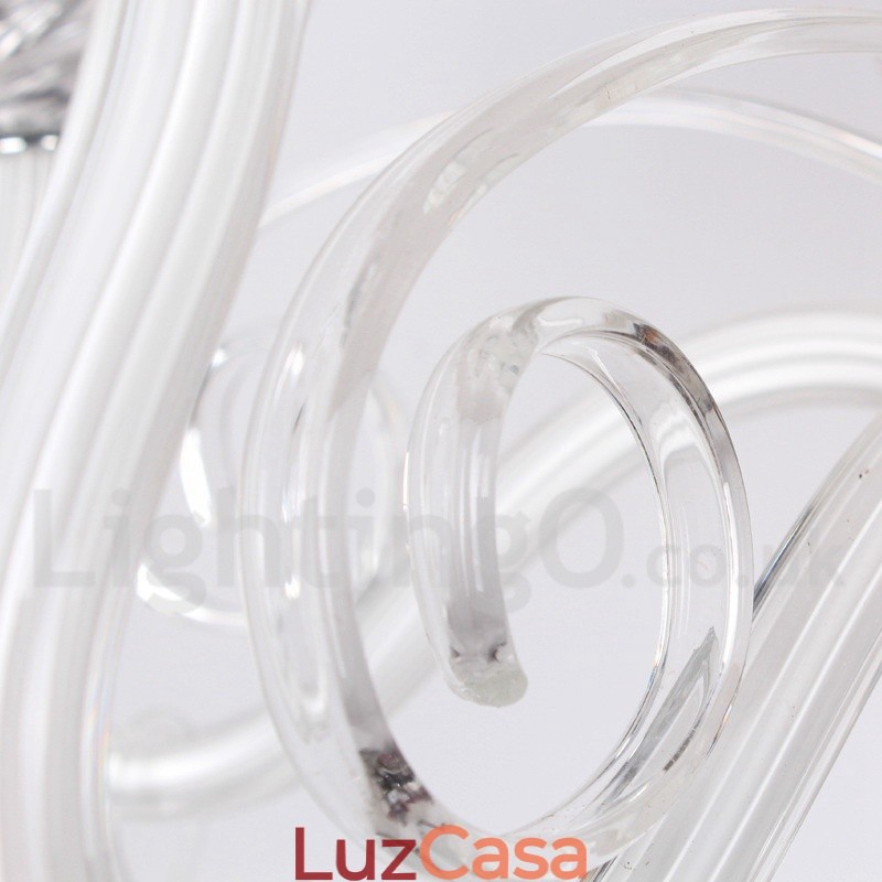 Lustre estilo vela de cristal K9 contemporâneo branco de 6 luzes