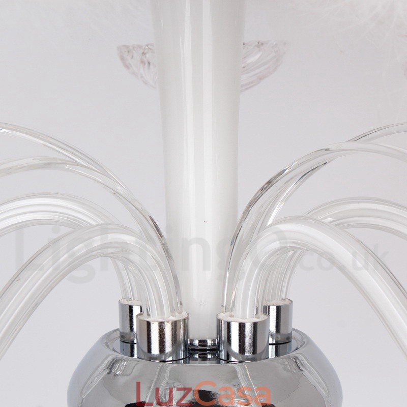 Lustre estilo vela de cristal K9 contemporâneo branco de 5 luzes