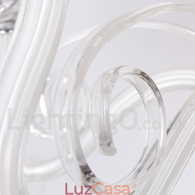 Lustre estilo vela de cristal K9 contemporâneo branco de 5 luzes