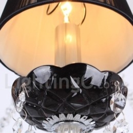 Lustre contemporâneo estilo vela de cristal K9 escovado preto de 8 luzes