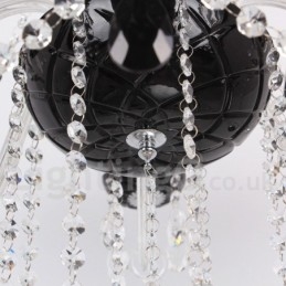 Lustre contemporâneo estilo vela de cristal K9 escovado preto de 8 luzes
