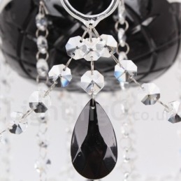 Lustre contemporâneo estilo vela de cristal K9 escovado preto de 8 luzes