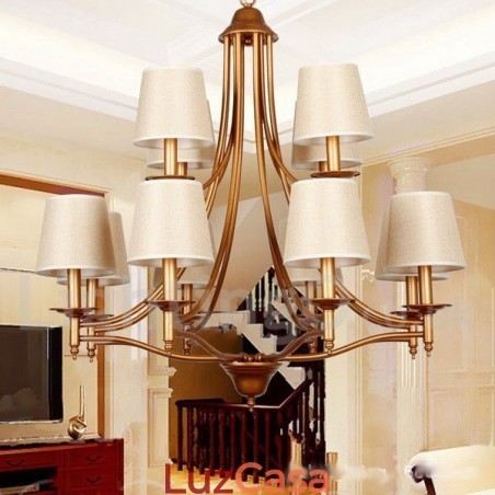 Lustre estilo vela estilo mediterrâneo retrô rústico de 12 luzes Lustre estilo vela estilo mediterrâneo retrô rústico de 12 luzes
