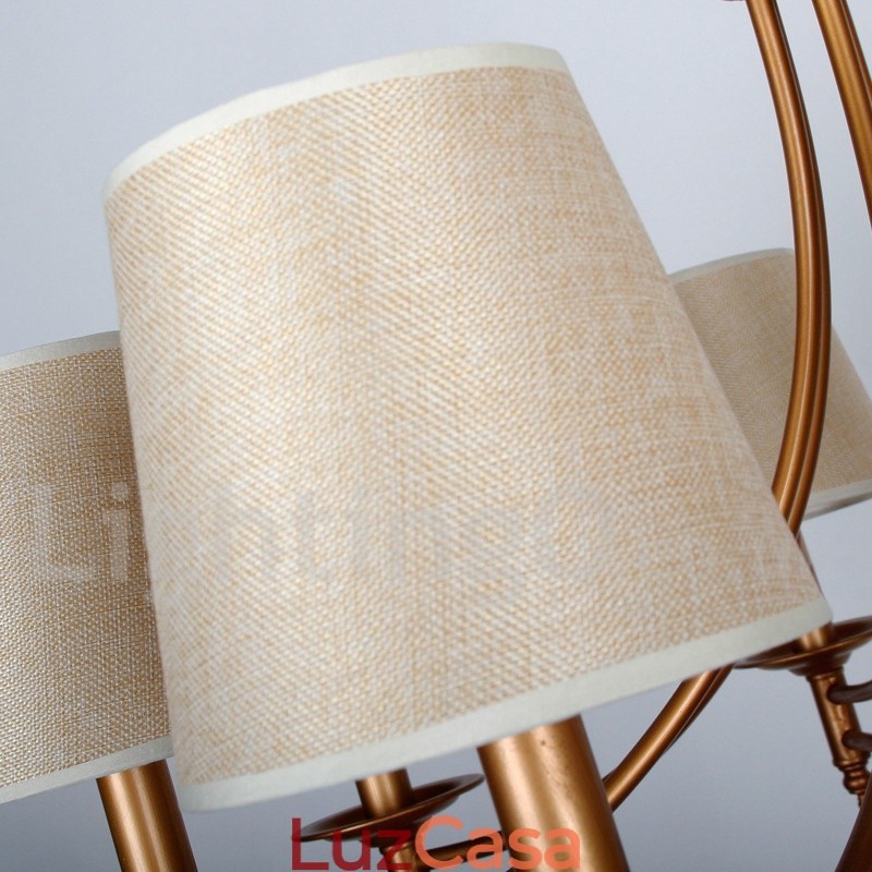 Lustre estilo vela estilo mediterrâneo retrô rústico de 12 luzes