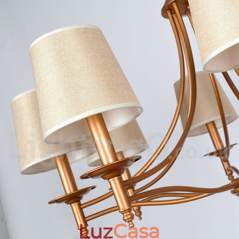 Lustre estilo vela estilo mediterrâneo retrô rústico de 12 luzes