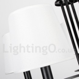 Lustre estilo mediterrâneo retrô preto de 8 luzes, estilo rústico e contemporâneo, estilo vela