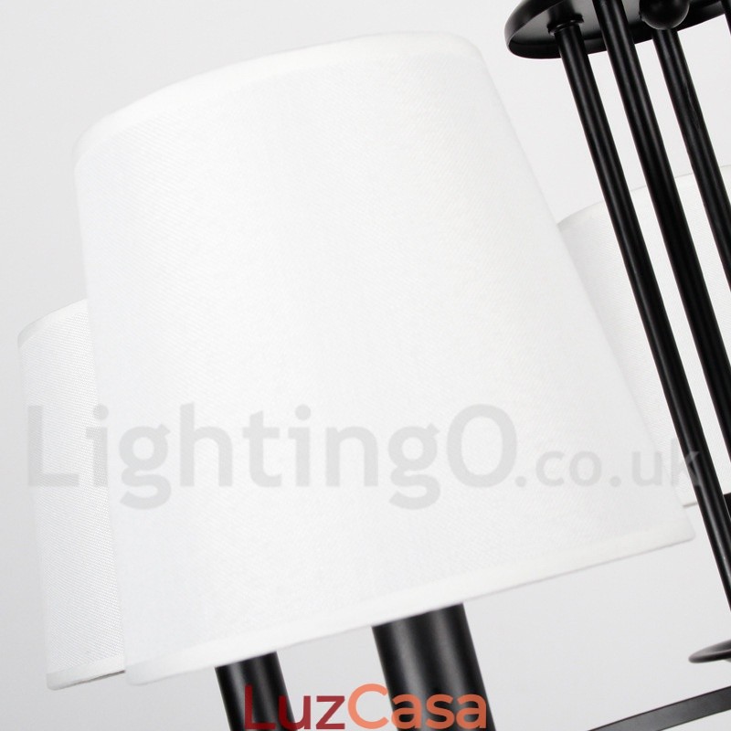 Lustre estilo mediterrâneo retrô preto de 8 luzes, estilo rústico e contemporâneo, estilo vela
