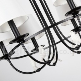 Lustre estilo mediterrâneo retrô preto de 8 luzes, estilo rústico e contemporâneo, estilo vela