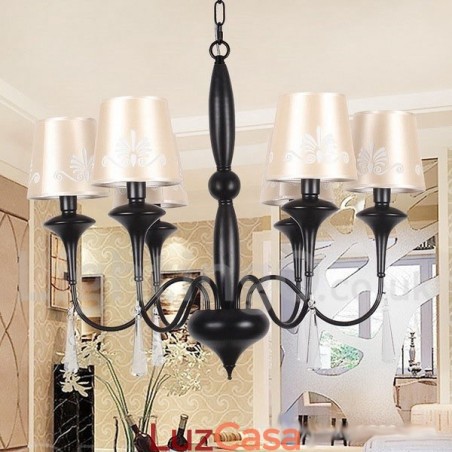 Lustre estilo vela estilo mediterrâneo de 6 luzes Lustre estilo vela estilo mediterrâneo de 6 luzes