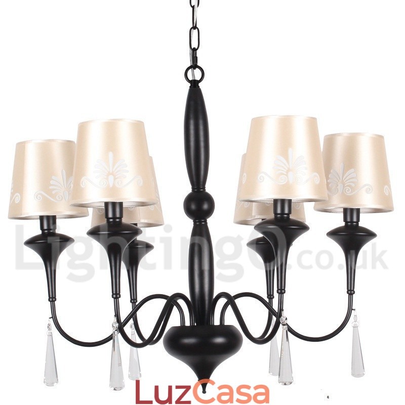 Lustre estilo vela estilo mediterrâneo de 6 luzes