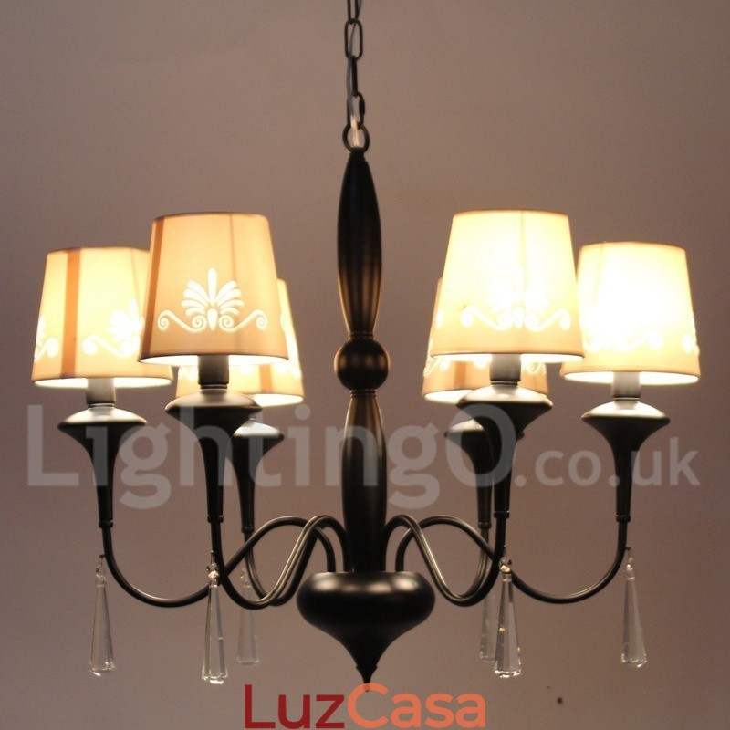 Lustre estilo vela estilo mediterrâneo de 6 luzes