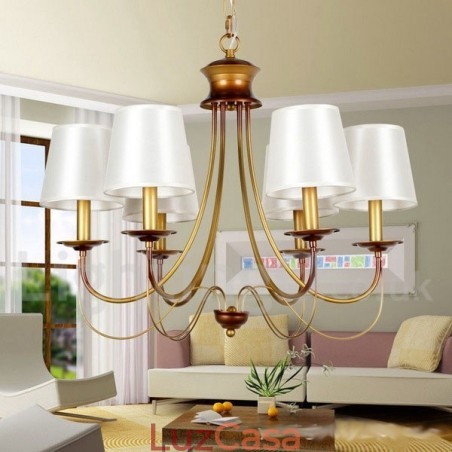 Lustre estilo vela contemporâneo moderno estilo mediterrâneo rústico de 6 luzes Lustre estilo vela contemporâneo moderno estilo mediterrâneo rústico de 6 luzes