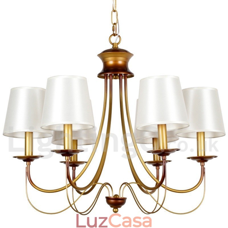 Lustre estilo vela contemporâneo moderno estilo mediterrâneo rústico de 6 luzes