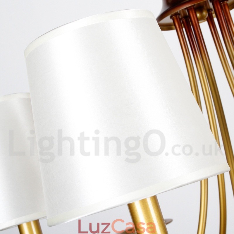 Lustre estilo vela contemporâneo moderno estilo mediterrâneo rústico de 6 luzes
