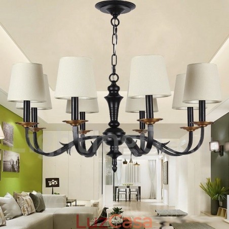 Lustre estilo vela retrô de 8 luzes Lustre estilo vela retrô de 8 luzes