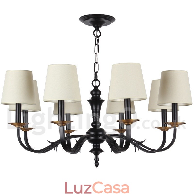 Lustre estilo vela retrô de 8 luzes