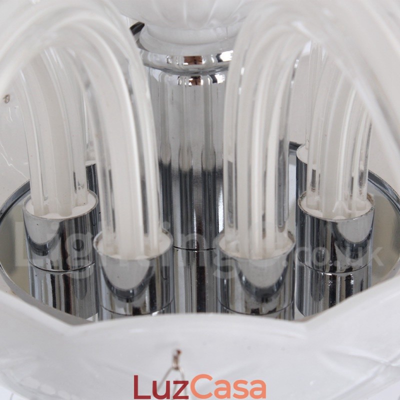 Lustre estilo vela de cristal K9 branco de 8 luzes