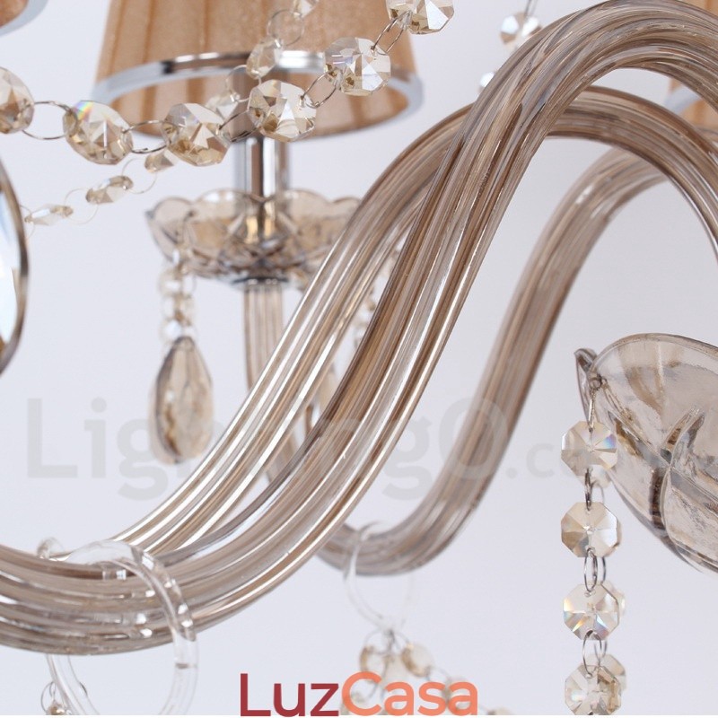 Lustre estilo vela de cristal K9 de 6 luzes
