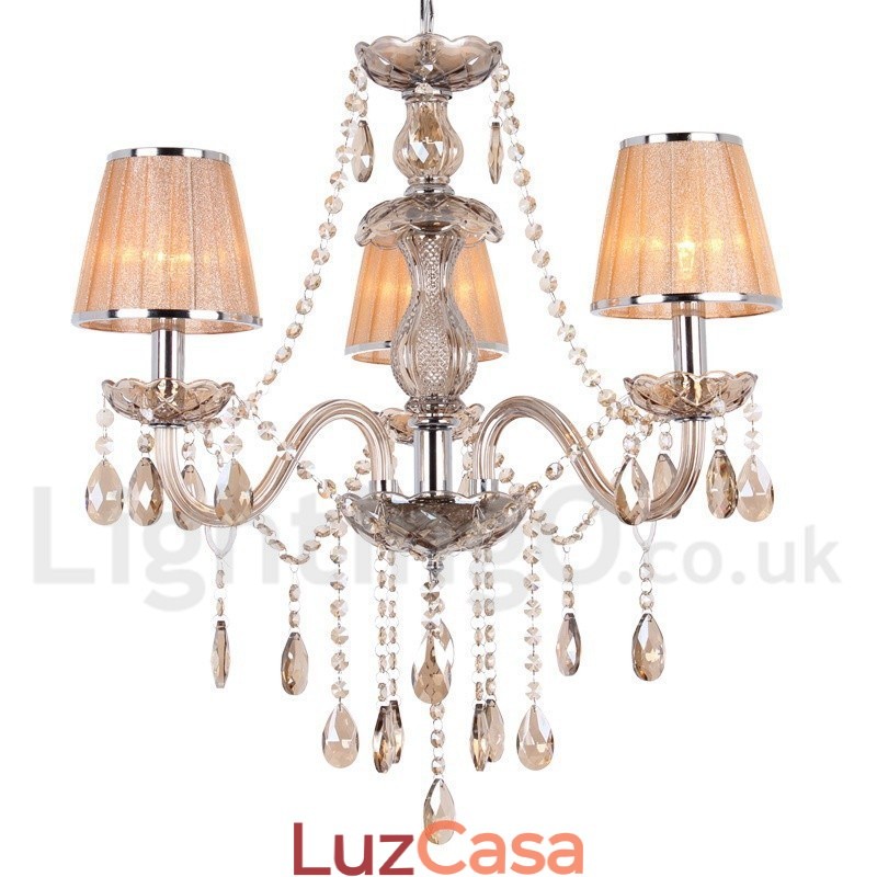 Lustre estilo vela de cristal K9 de 3 luzes