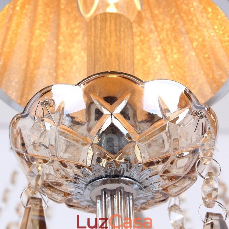 Lustre estilo vela de cristal K9 de 3 luzes