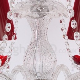 Lustre estilo vela de cristal K9 vermelho de 6 luzes